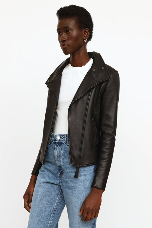 Mackage Black Sandy Leather Moto Jacket