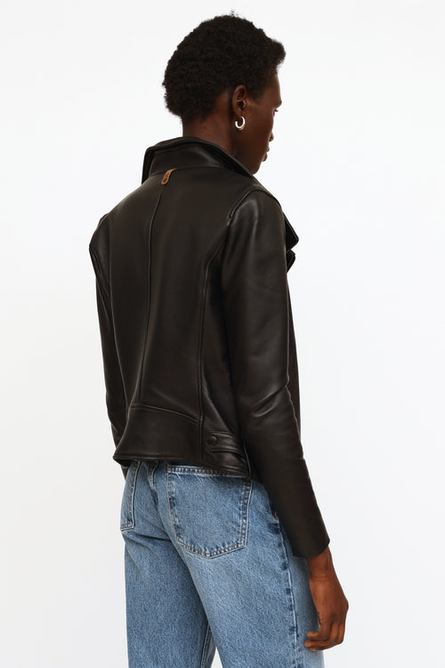 Mackage Black Sandy Leather Moto Jacket