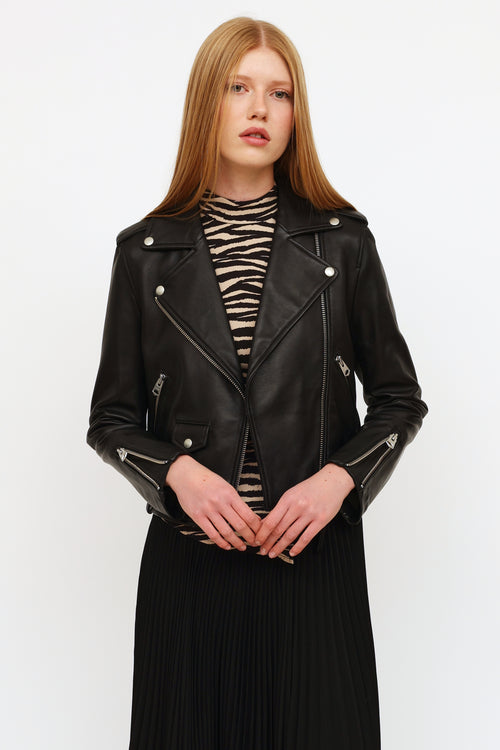 Mackage Black Baya Leather Moto Jacket