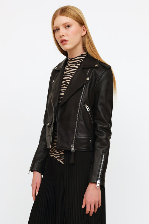 Mackage Black Baya Leather Moto Jacket