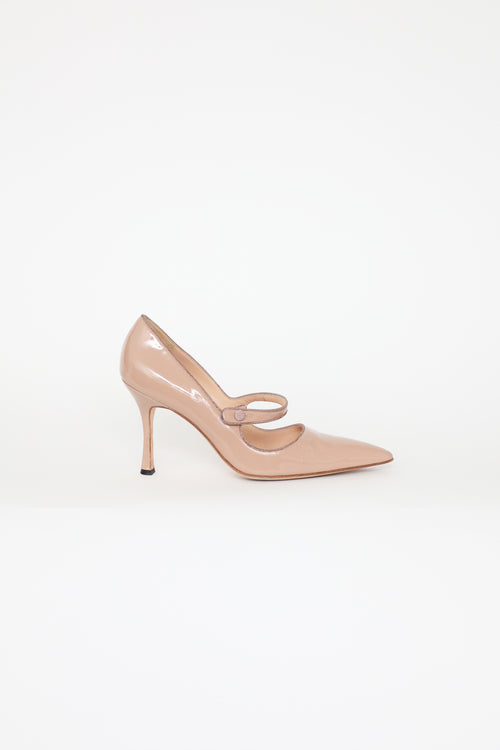 Manolo Blahnik Beige Camparinew Pumps