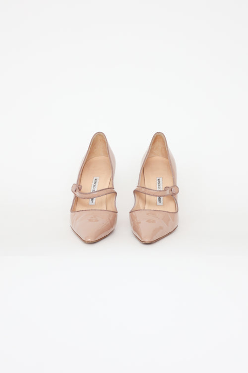 Manolo Blahnik Beige Camparinew Pumps