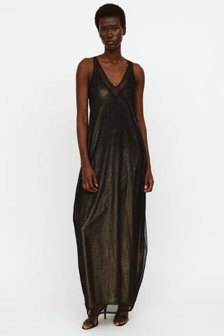 Marie Saint Pierre Black 
Gold Mesh Dress