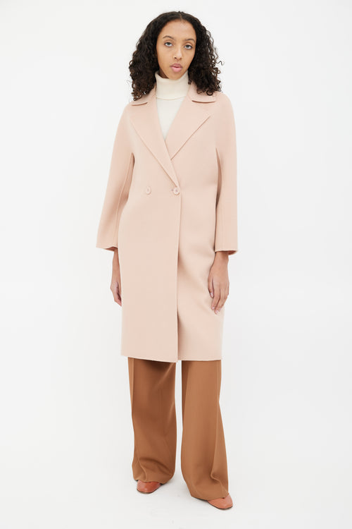 Max Mara Pink Wool Oversized Coat