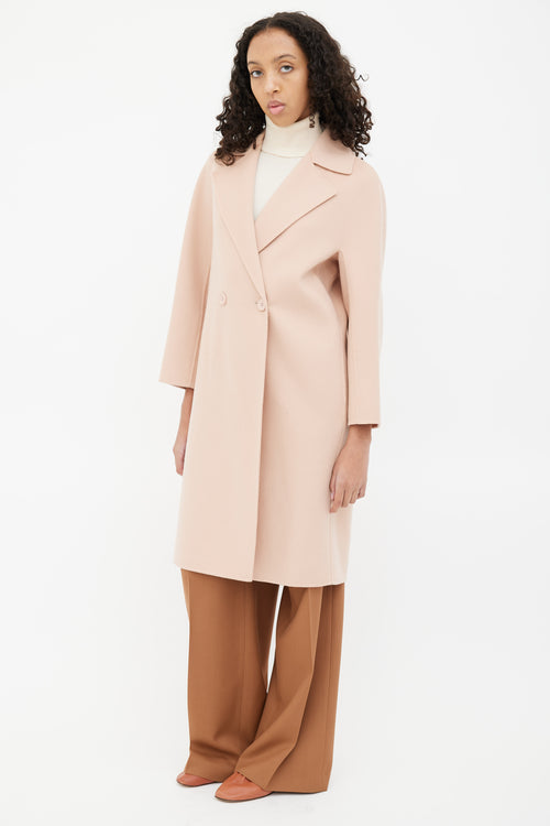 Max Mara Pink Wool Oversized Coat