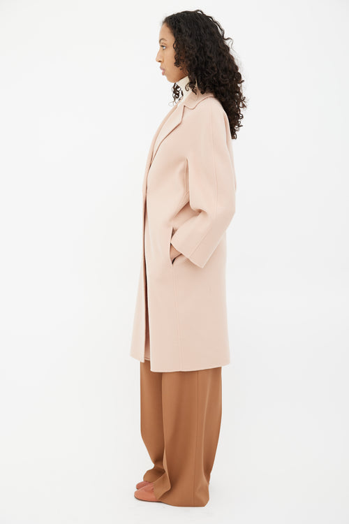 Max Mara Pink Wool Oversized Coat