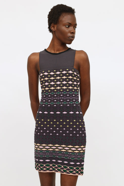 Missoni Grey Muticolored Knit Dress