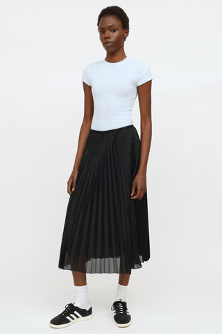 Moncler Black Pleated Mesh Skirt