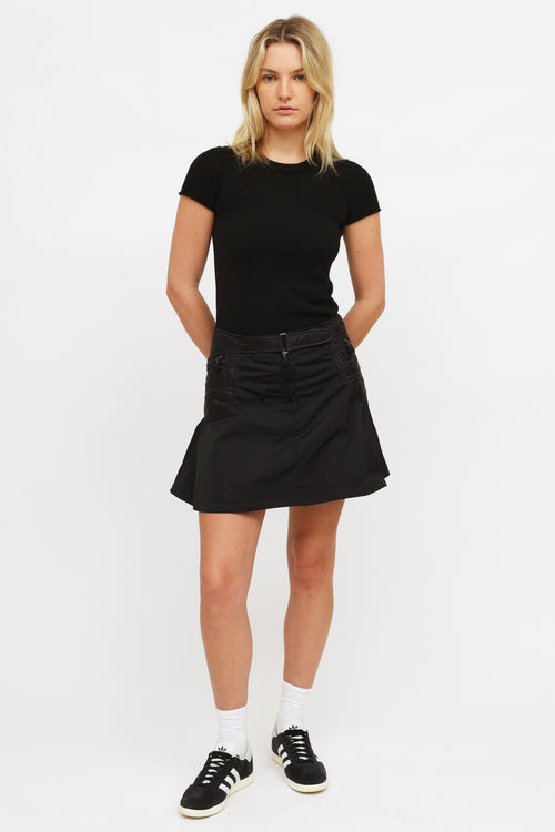 Moncler Black Quilted Mini Skirt