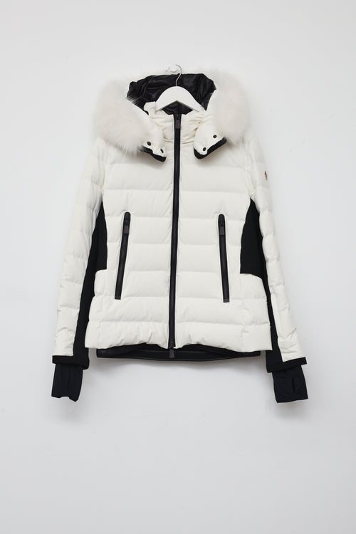 Moncler White Lamoura Down Coat