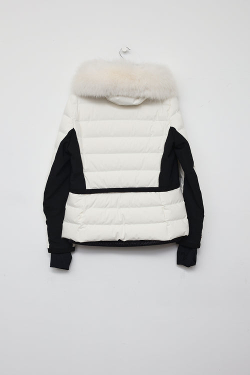 Moncler White Lamoura Down Coat