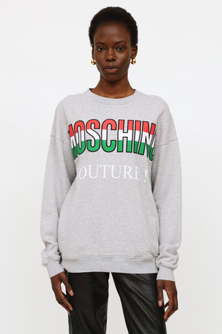 Moschino Couture Grey Embroidered Sweater