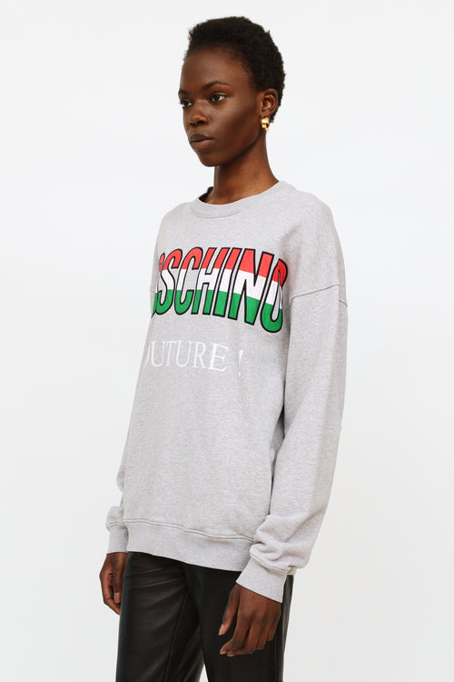 Moschino Couture Grey Embroidered Sweater