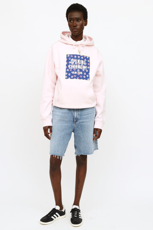 Opening Ceremony Pink Logo Graphic Hoodie