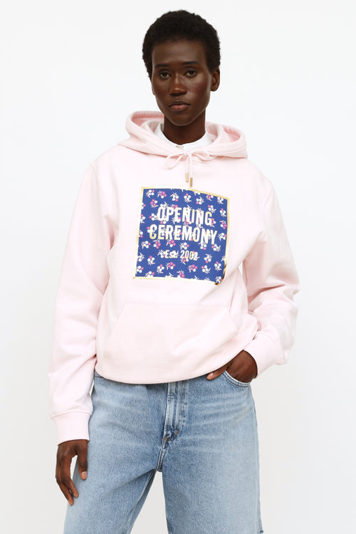 Opening Ceremony Pink Logo Graphic Hoodie