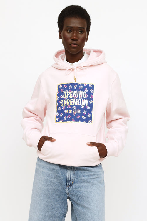 Opening Ceremony Pink Logo Graphic Hoodie