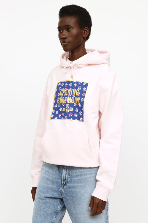 Opening Ceremony Pink Logo Graphic Hoodie