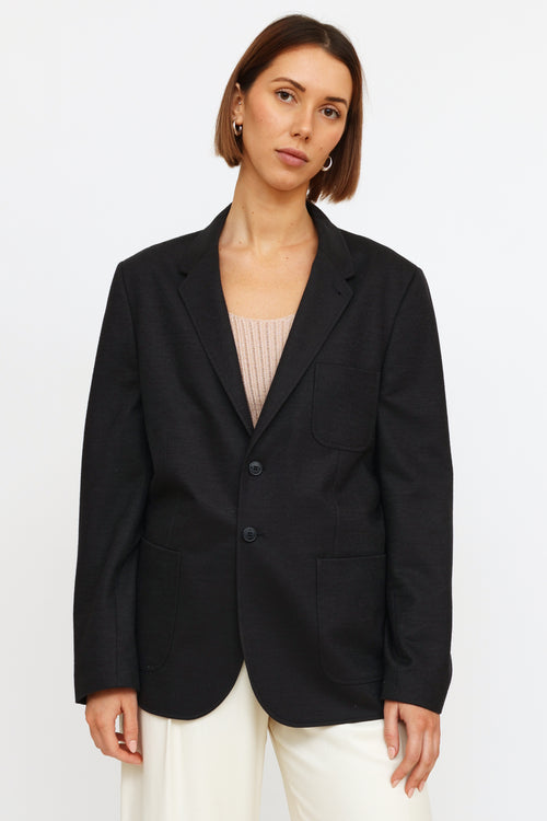 Paul Smith Navy Wool Button Blazer