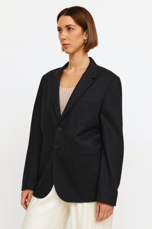 Paul Smith Navy Wool Button Blazer