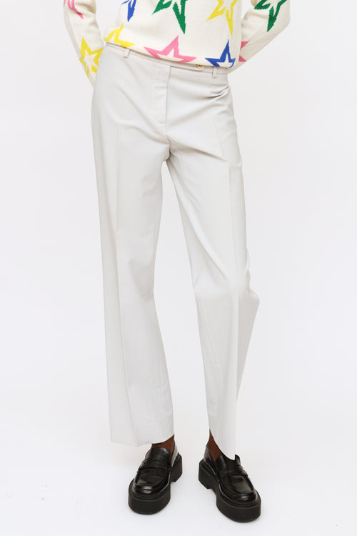 Prada Grey Straight Pleated Pants