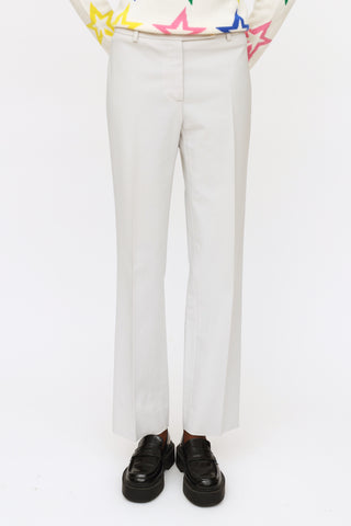 Prada Grey Straight Pleated Pants