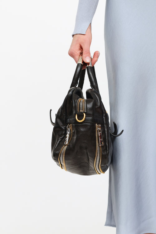 Prada Black Glace Bauletto Bag