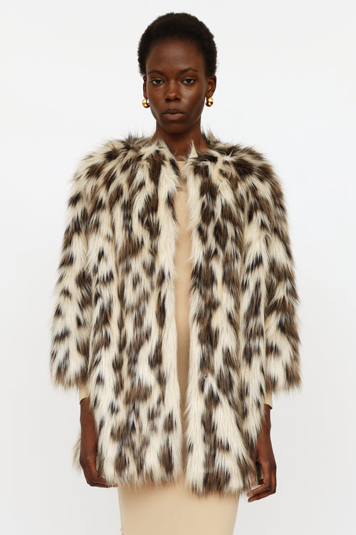 Prada 2013 Faux Fur Printed Coat