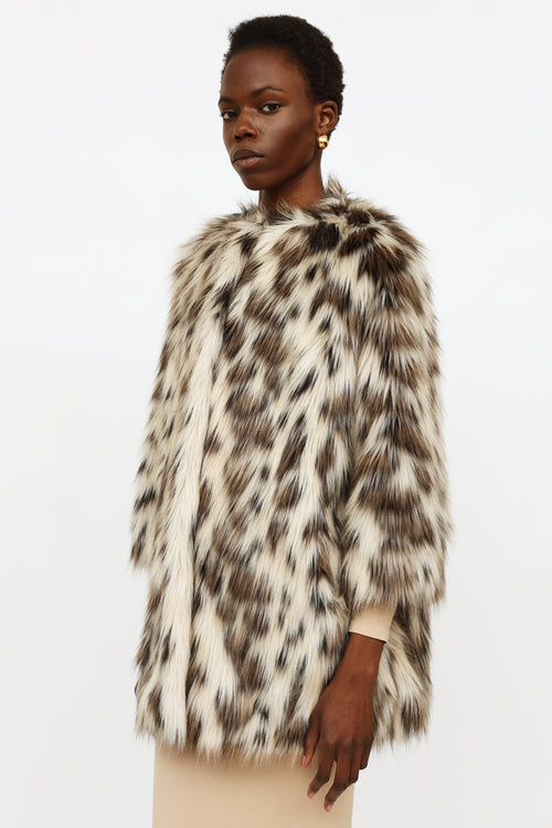 Prada 2013 Faux Fur Printed Coat