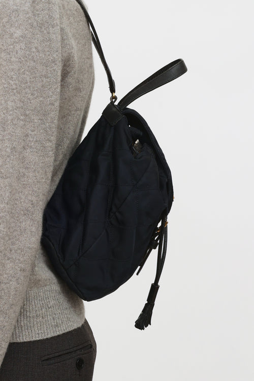 Prada Navy Tessuto Flap Mini Backpack