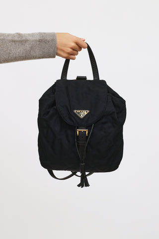 Prada Navy Tessuto Flap Mini Backpack