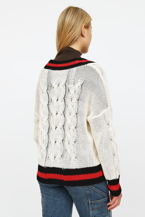 Rag 
Bone Cream Red 
Navy Knit Sweater