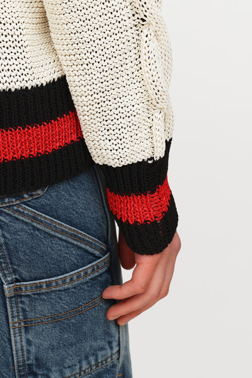 Rag 
Bone Cream Red 
Navy Knit Sweater