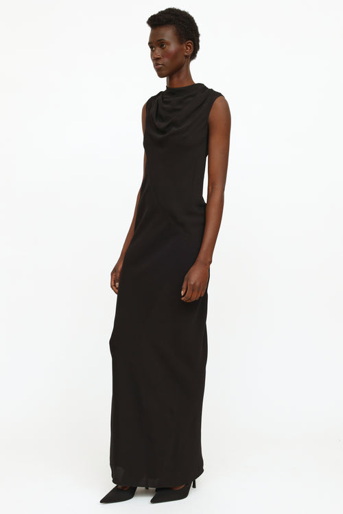 Rick Owens 2014 Black Cowl Neck Dress