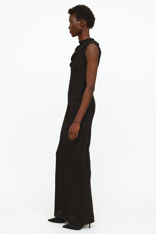 Rick Owens 2014 Black Cowl Neck Dress