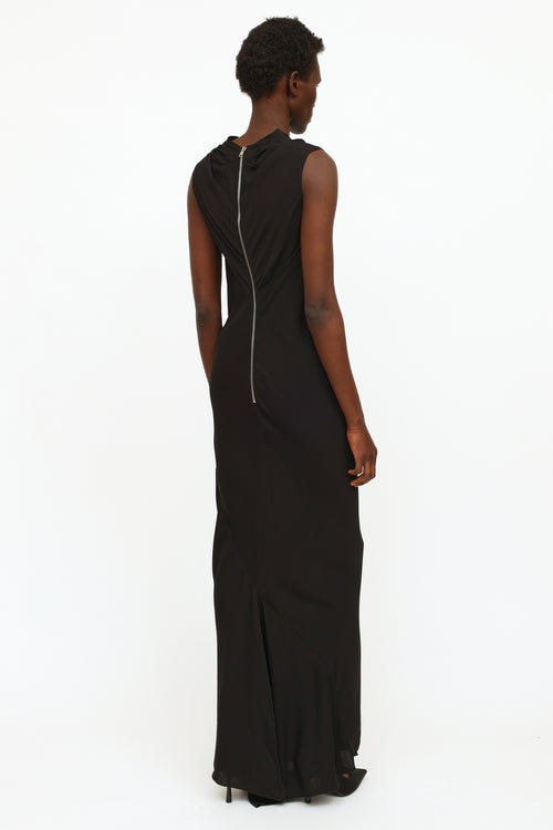 Rick Owens 2014 Black Cowl Neck Dress