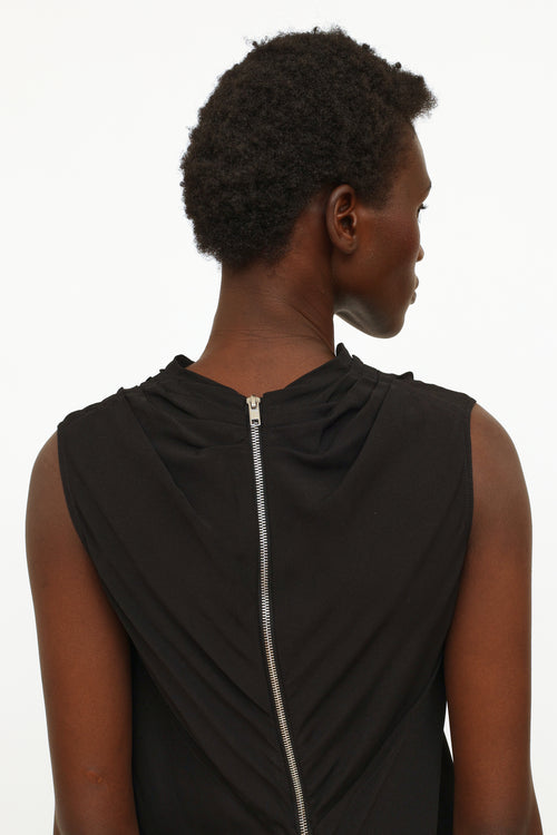 Rick Owens 2014 Black Cowl Neck Dress