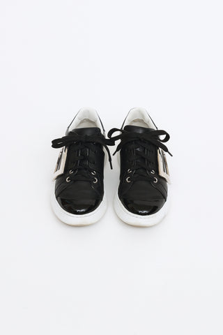 Roger Vivier Black White Buckle Sneaker