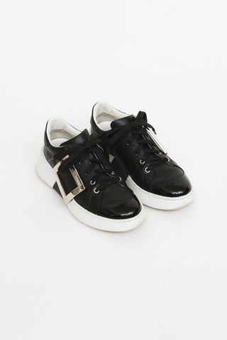 Roger Vivier Black White Buckle Sneaker