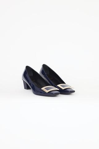 Navy Decolleté Belle Vivier Pumps