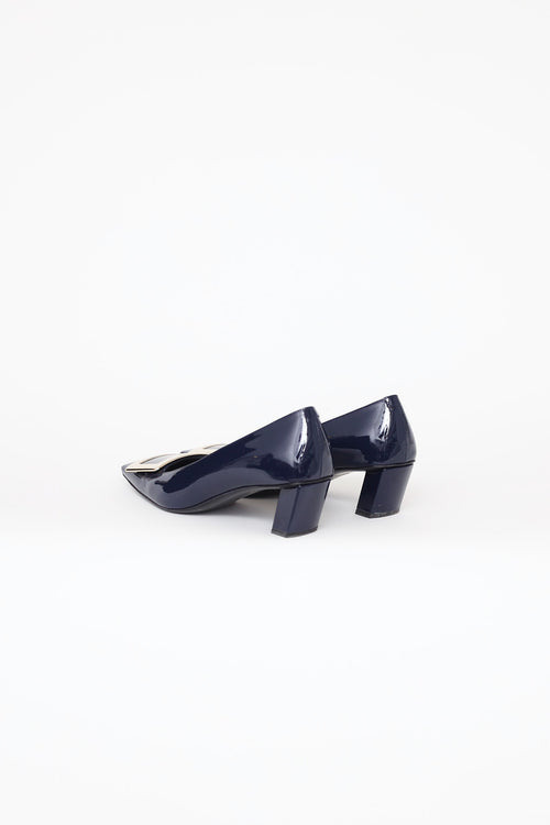 Navy Decolleté Belle Vivier Pumps