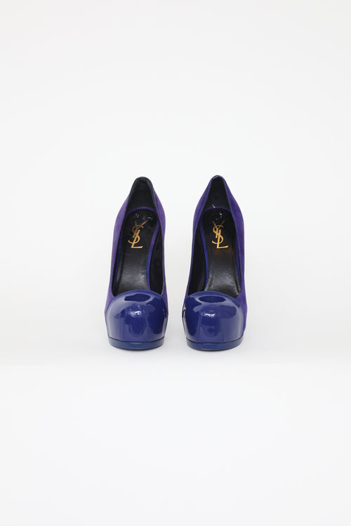 Saint Laurent Blue Suede Tribtoo Pumps