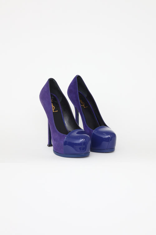 Saint Laurent Blue Suede Tribtoo Pumps