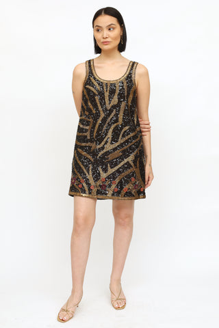 Sézane Black 
Gold Mulen Dress