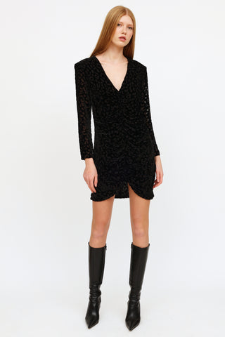 Smythe Black Printed Velvet Dress