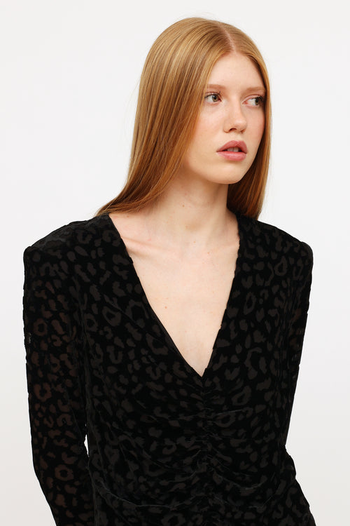 Smythe Black Printed Velvet Dress