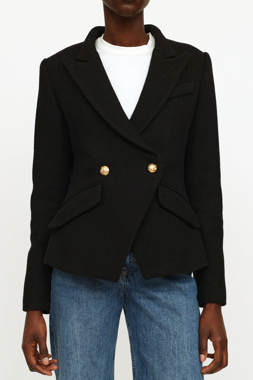 Smythe Black Wool Button Blazer