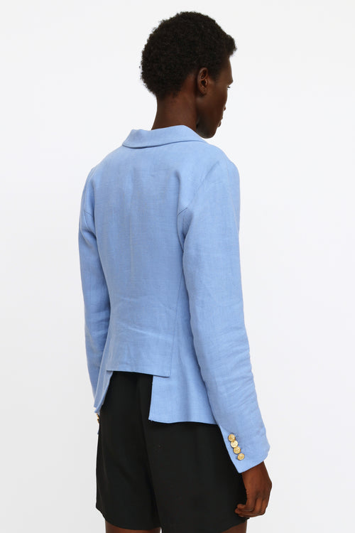 Smythe Blue Linen Button Blazer