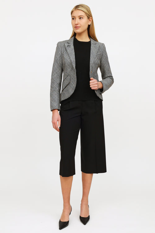 Smythe Black 
White Herringbone Blazer