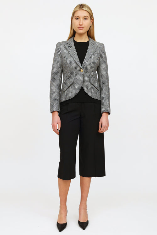 Smythe Black 
White Herringbone Blazer