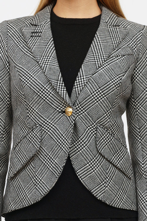 Smythe Black 
White Herringbone Blazer